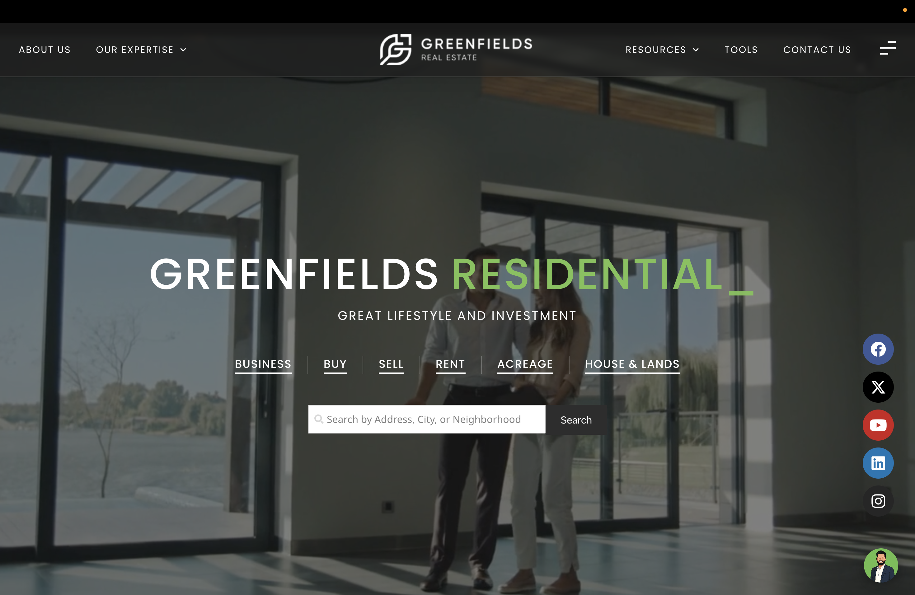 Greenfields Real Estate website